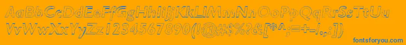 RipplemereThinitalic-Schriftart – Blaue Schriften auf orangefarbenem Hintergrund