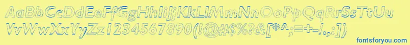 RipplemereThinitalic Font – Blue Fonts on Yellow Background