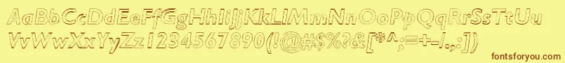 RipplemereThinitalic Font – Brown Fonts on Yellow Background