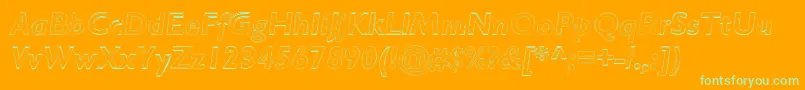 RipplemereThinitalic-fontti – vihreät fontit oranssilla taustalla