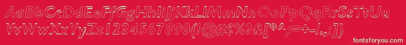 フォントRipplemereThinitalic – 赤い背景に緑の文字