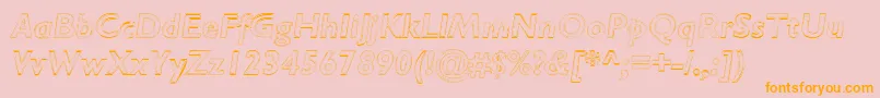 RipplemereThinitalic-fontti – oranssit fontit vaaleanpunaisella taustalla