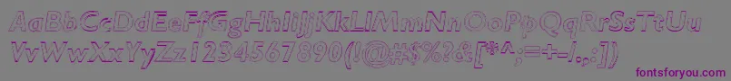 フォントRipplemereThinitalic – 紫色のフォント、灰色の背景
