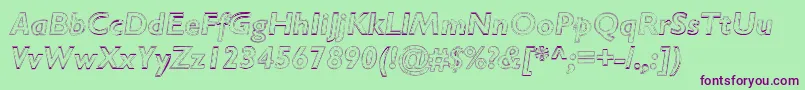 RipplemereThinitalic-Schriftart – Violette Schriften auf grünem Hintergrund