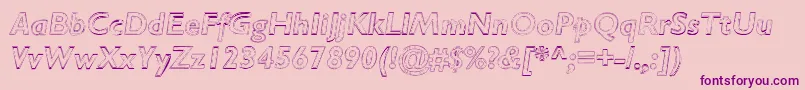 フォントRipplemereThinitalic – ピンクの背景に紫のフォント