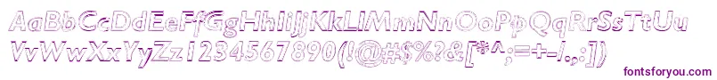 RipplemereThinitalic-Schriftart – Violette Schriften auf weißem Hintergrund