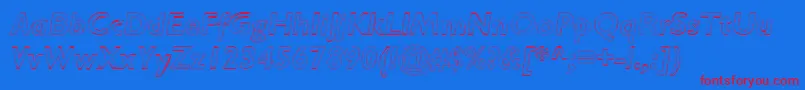 RipplemereThinitalic Font – Red Fonts on Blue Background