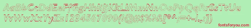 RipplemereThinitalic Font – Red Fonts on Green Background