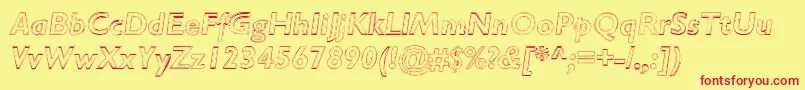 RipplemereThinitalic Font – Red Fonts on Yellow Background