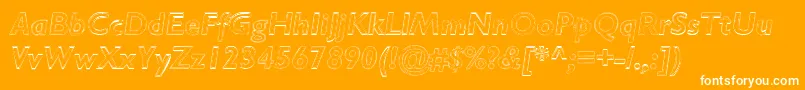 Weitere Informationen zur RipplemereThinitalic-Schriftart RipplemereThinitalic-Schriftart – Weiße Schriften auf orangefarbenem Hintergrund