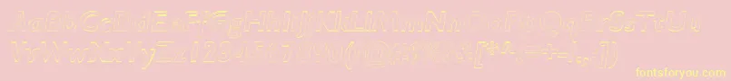 フォントRipplemereThinitalic – 黄色のフォント、ピンクの背景