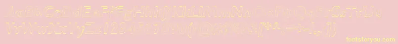 RipplemereThinitalic-Schriftart – Gelbe Schriften auf rosa Hintergrund