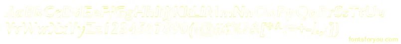 Fonte RipplemereThinitalic – fontes amarelas em um fundo branco