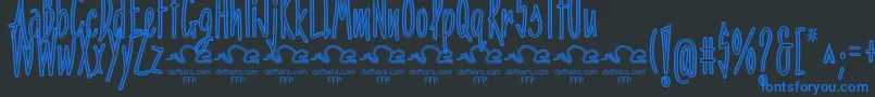 PenitenciaInlineFfp Font – Blue Fonts on Black Background