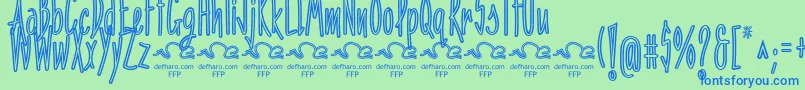 PenitenciaInlineFfp Font – Blue Fonts on Green Background
