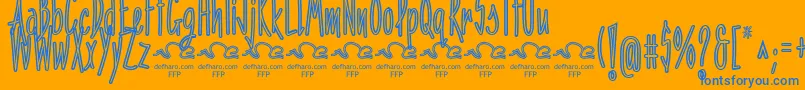 PenitenciaInlineFfp Font – Blue Fonts on Orange Background