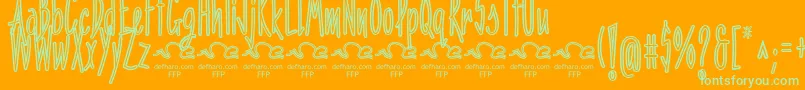 PenitenciaInlineFfp Font – Green Fonts on Orange Background