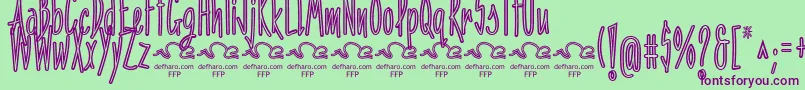 PenitenciaInlineFfp Font – Purple Fonts on Green Background