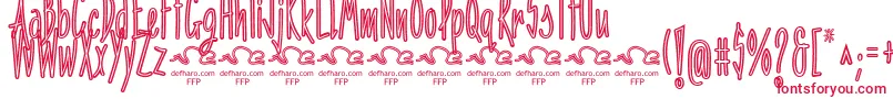 フォントPenitenciaInlineFfp – 白い背景に赤い文字