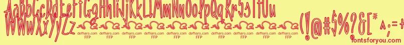 PenitenciaInlineFfp Font – Red Fonts on Yellow Background