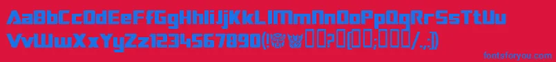 Transrobotics Font – Blue Fonts on Red Background