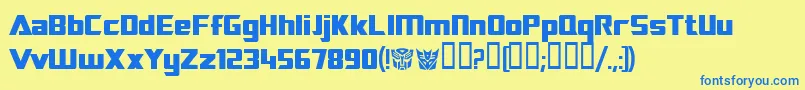 Transrobotics Font – Blue Fonts on Yellow Background