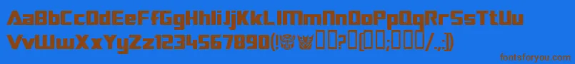 Transrobotics Font – Brown Fonts on Blue Background