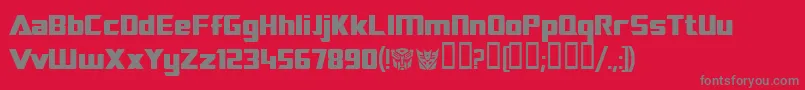フォントTransrobotics – 赤い背景に灰色の文字