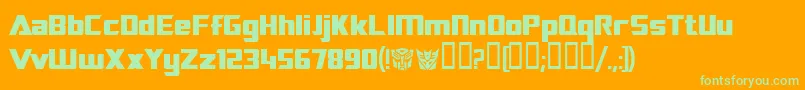 Transrobotics Font – Green Fonts on Orange Background