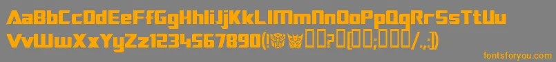 Transrobotics-Schriftart – Orangefarbene Schriften auf grauem Hintergrund
