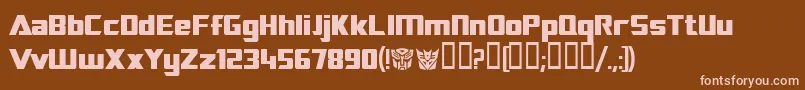 Transrobotics Font – Pink Fonts on Brown Background