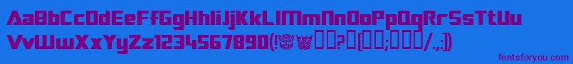 Transrobotics Font – Purple Fonts on Blue Background