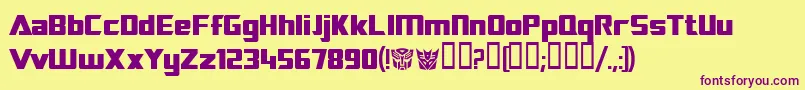 Transrobotics Font – Purple Fonts on Yellow Background