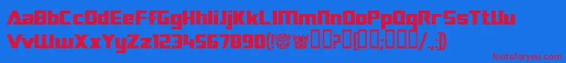 Transrobotics Font – Red Fonts on Blue Background