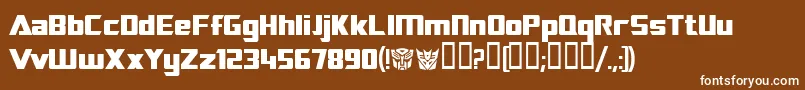 Transrobotics Font – White Fonts on Brown Background
