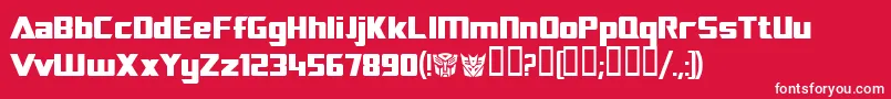 Transrobotics Font – White Fonts on Red Background