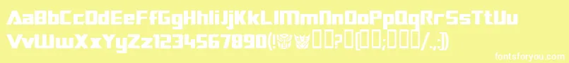 Transrobotics Font – White Fonts on Yellow Background