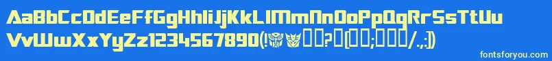 Transrobotics Font – Yellow Fonts on Blue Background