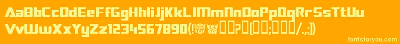 Transrobotics Font – Yellow Fonts on Orange Background