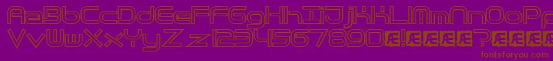 Quantfh-fontti – ruskeat fontit violetilla taustalla