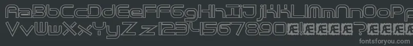 Quantfh-fontti – harmaat kirjasimet mustalla taustalla
