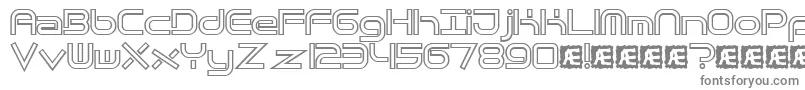 Quantfh-fontti – harmaat kirjasimet valkoisella taustalla