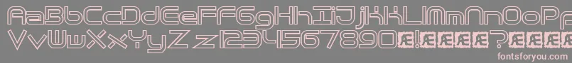 フォントQuantfh – 灰色の背景にピンクのフォント