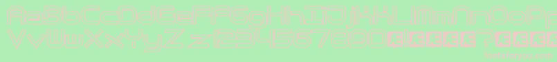 フォントQuantfh – 緑の背景にピンクのフォント