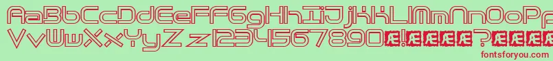 フォントQuantfh – 赤い文字の緑の背景