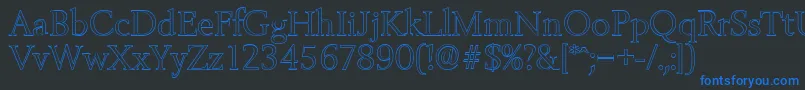 BelfastoutlineLightRegular Font – Blue Fonts on Black Background