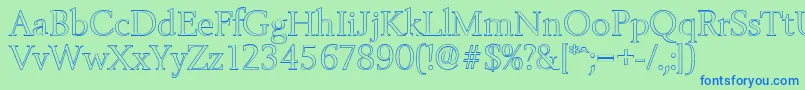 BelfastoutlineLightRegular Font – Blue Fonts on Green Background