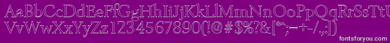 BelfastoutlineLightRegular Font – Green Fonts on Purple Background