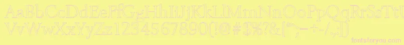 BelfastoutlineLightRegular Font – Pink Fonts on Yellow Background