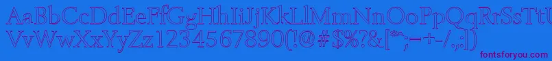 More about BelfastoutlineLightRegular Font BelfastoutlineLightRegular Font – Purple Fonts on Blue Background